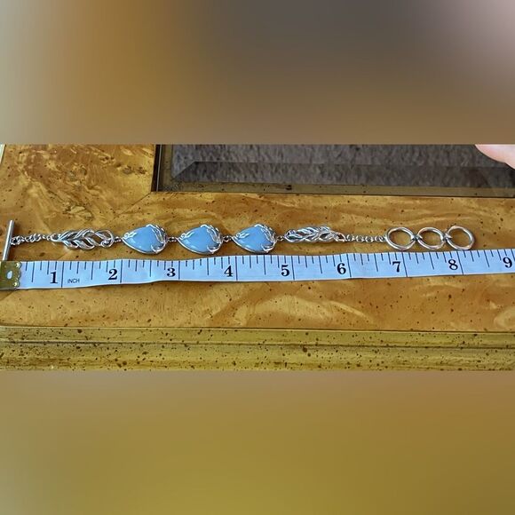 Natural Angelite Sterling Silver Bracelet - Picture 9 of 9